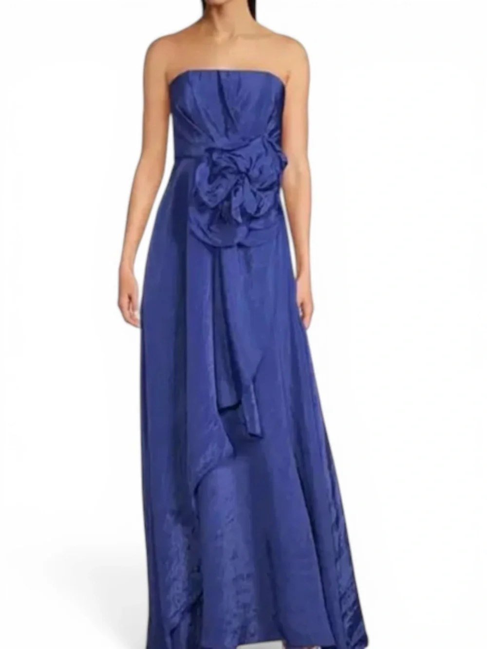 Muse by Marchesa Dress Women Strapless Blue Size 6 Rosette Maxi NWT - Picture 4 of 12